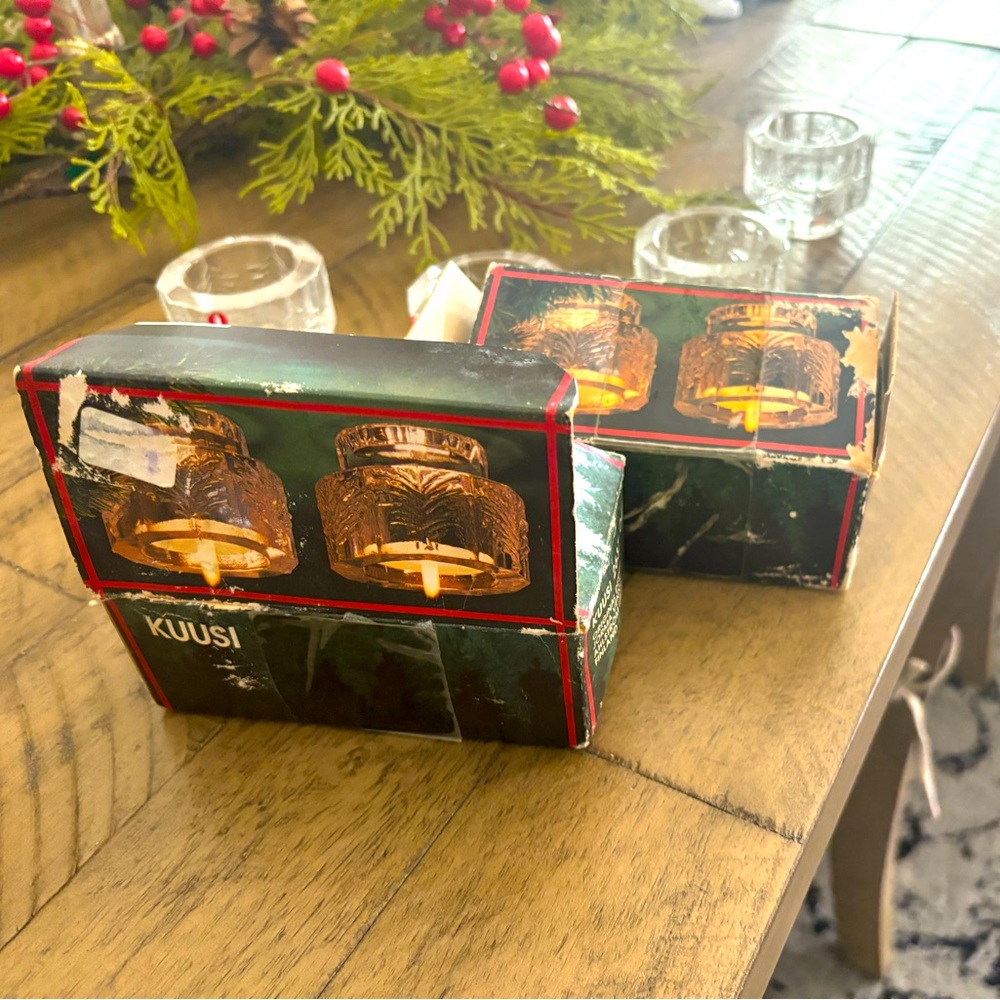 A Pair of Iittala Finland Kuusi Votive Candle Holders MCM